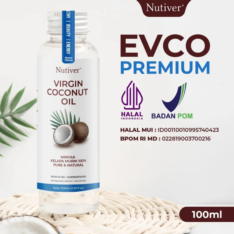 NUTIVER VCO 100ml Extra Virgin Coconut Oil Minyak Kelapa Murni Cold Pressed