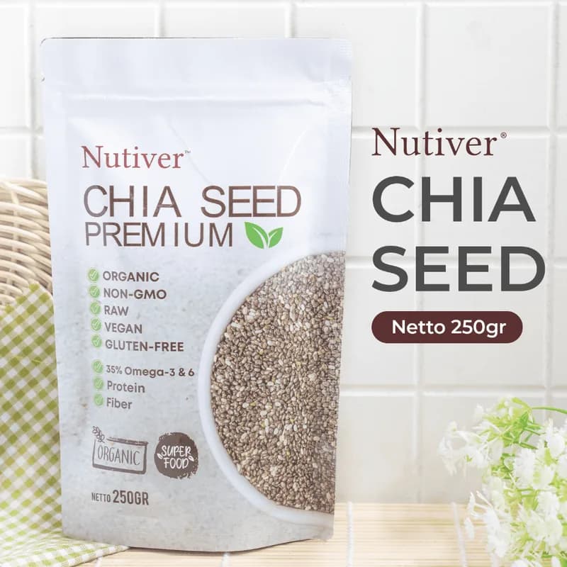 NUTIVER Chia Seed Organik 250gr Biji Chia Meksiko Superfood Kaya Serat & Omega 3