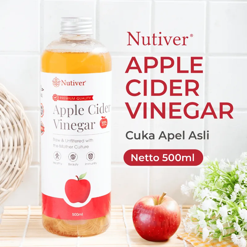 NUTIVER Cuka Apel With The Mother / Apple Cider Vinegar
