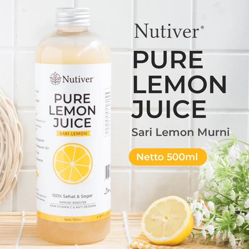 Nutiver Sari Lemon Murni Asli 100% Air Lemon Diet dan Detox Untuk Kesehatan 500ml