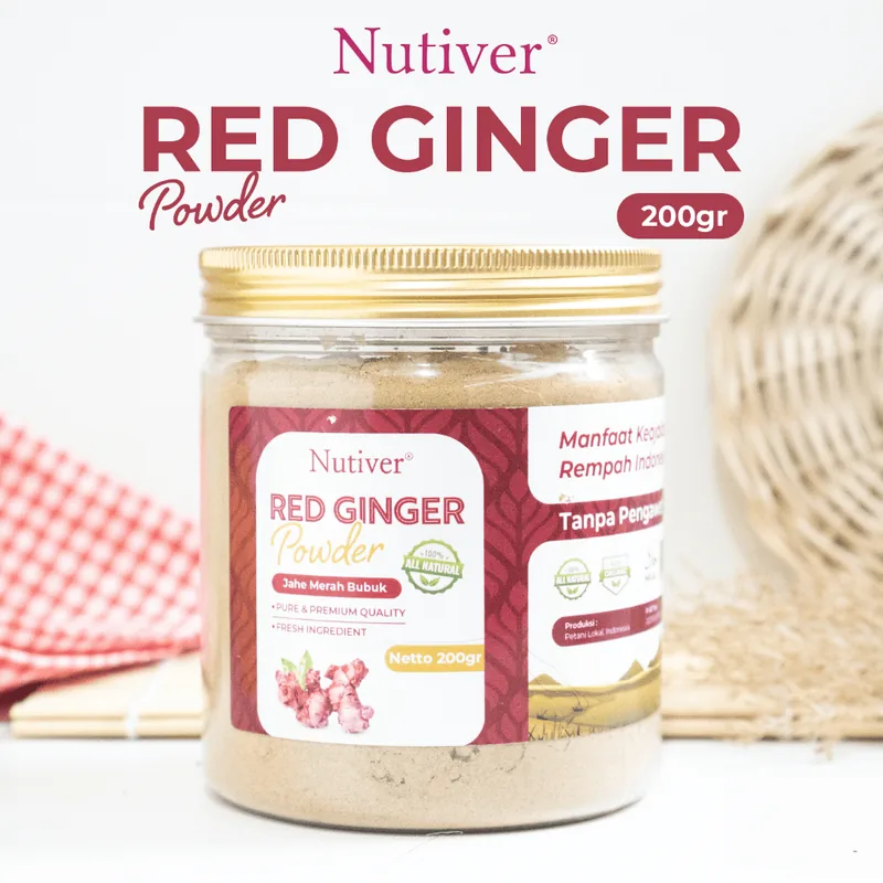 NUTIVER Jahe Merah Bubuk Murni Red Ginger Powder Alami Hangatkan Tubuh