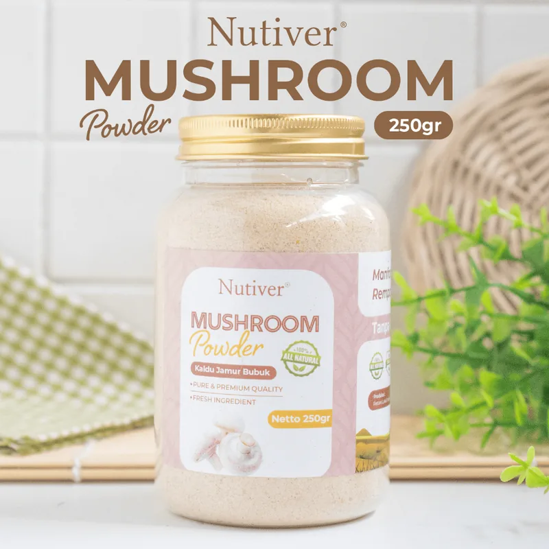 Nutiver Kaldu Jamur Bubuk Non-MSG - Bumbu Dapur Sehat Alami Gurih Praktis