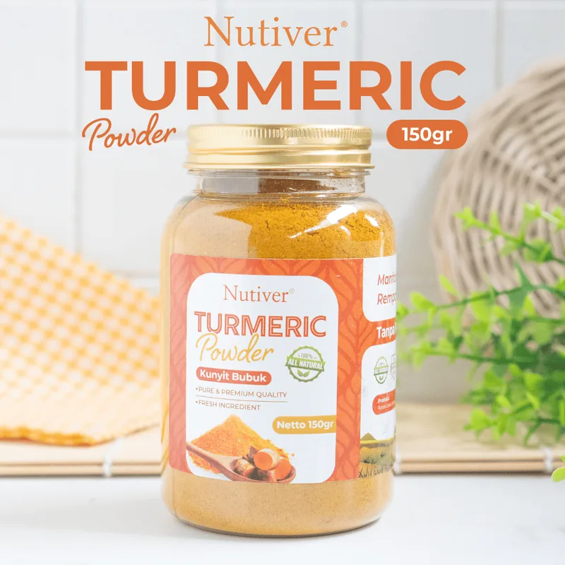 NUTIVER Kunyit Bubuk Murni Turmeric Powder Bumbu Rempah Alami Serbaguna 150gr